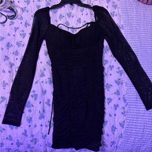 Elegant Black Long-Sleeve Dress